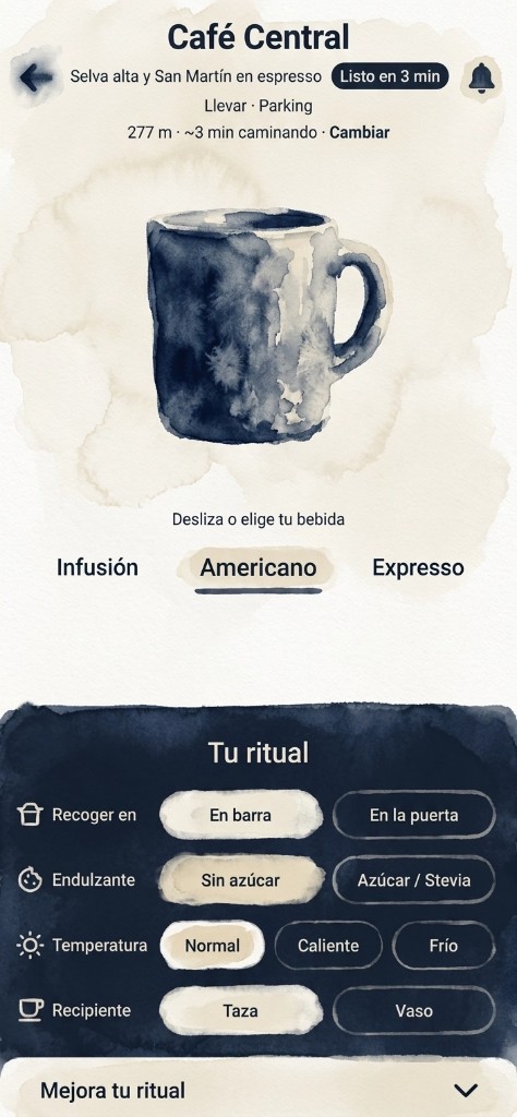 Personalizar tu café en la app RITU